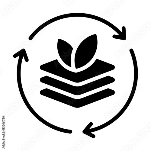 Eco Material Icon - Solid Black