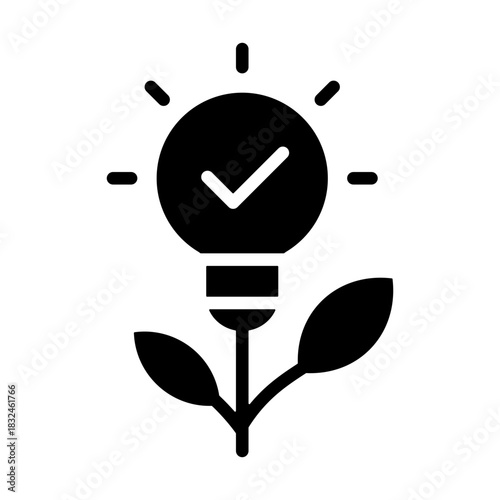 Clean Technology Icon - Solid Black