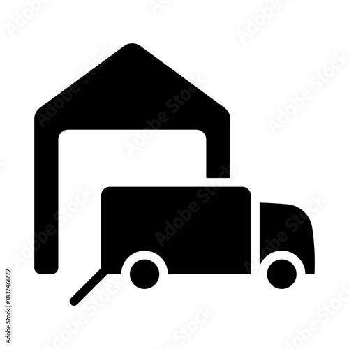 Loading Dock Icon - Solid Black