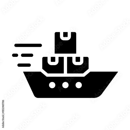 Shipment Icon - Solid Black