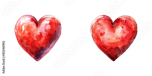 valentine heart watercolor vector illustration