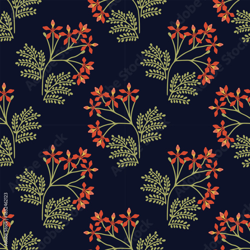 Delonix regia vector decorative pattern