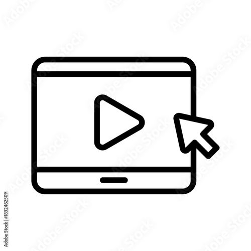 Outline Video Player Online Training Play Icon

