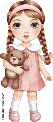 little girl with a toy