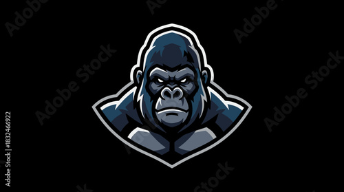 Powerful Gorilla Mascot Logo Design, Fierce Primate Emblem for Gaming and Sports Teams