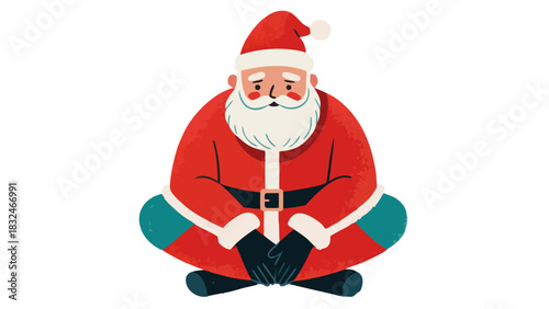 Santa Claus Sitting in Traditional Red Suit - Holiday Season Portrait