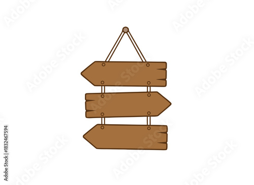 Three Wooden Directional Signs Hanging Against a Black Background Indicating Multiple Paths and Choices