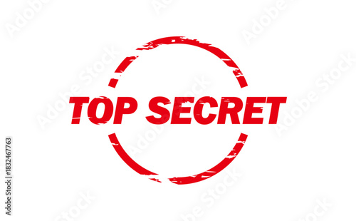 TOP SECRET - Red Rubber Stamp with text TOP SECRET
