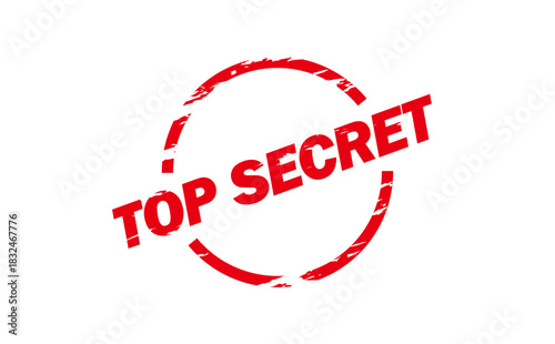 TOP SECRET - Red Rubber Stamp with text TOP SECRET
