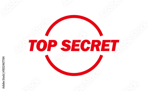 TOP SECRET - Red Rubber Stamp with text TOP SECRET
