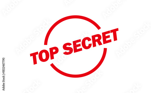 TOP SECRET - Red Rubber Stamp with text TOP SECRET
