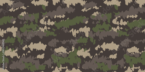 Camouflage background. Seamless pattern.Vector. 迷彩パターン テクスチャ 背景素材