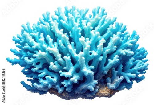 Vibrant blue coral cluster, detailed