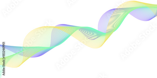 Abstract vector illustration of a background design with blue gradient waves, lines, and curves creating a dynamic flow pattern