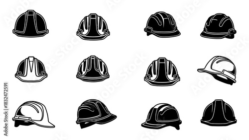 Construction Helmets - A Collection of Protective Headgear.