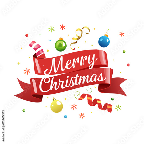 Merry Christmas text. Xmas calligraphic inscription. Christmas handwritten lettering. Xmas text isolated on white for postcard, poster, banner design element. vector style