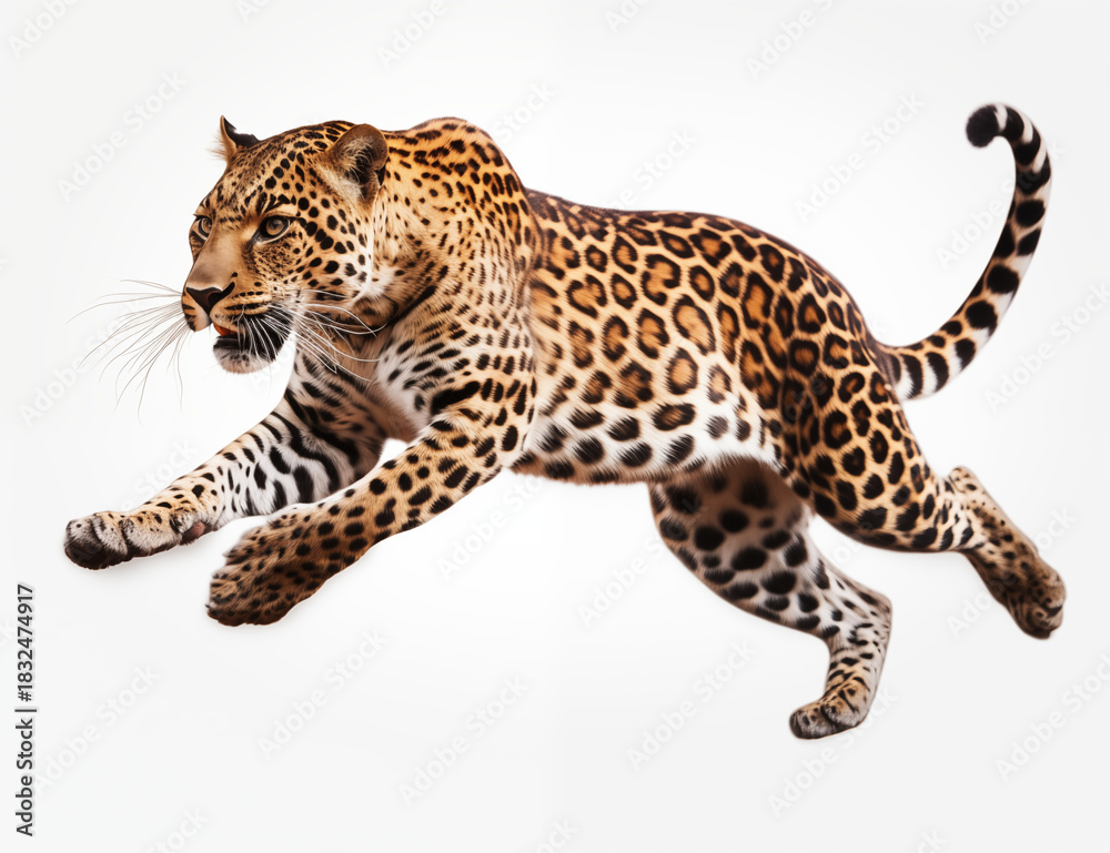 Obraz premium Leopard Sprinting: Dynamic Big Cat Wildlife
