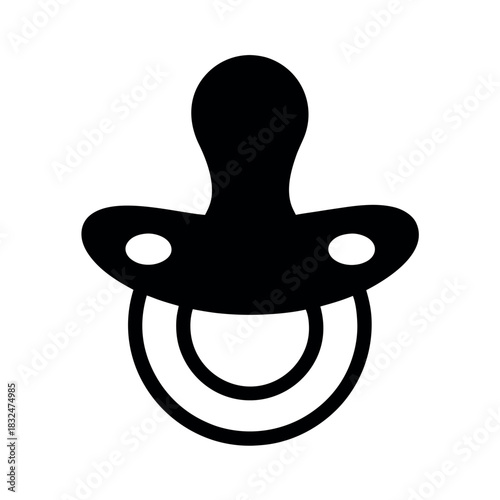 Baby Pacifier Silhouette Vector Illustration