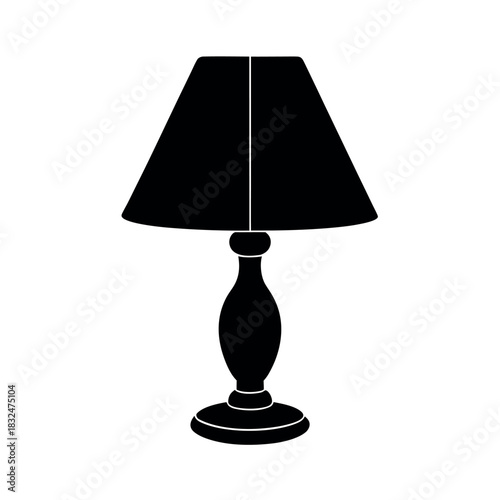 Table Lamp Silhouette Vector Illustration