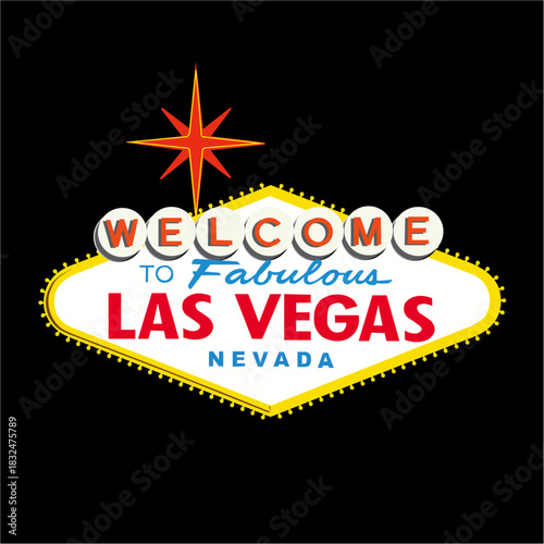 Welcome To Fabulous Las Vegas Nevada Sign. Retro Neon Sign Design Vector Art