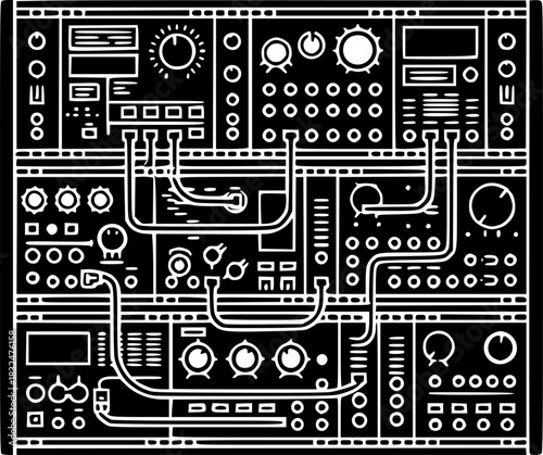 Modular Synth Rack Icon Versatile Electronic Music Production Tool
