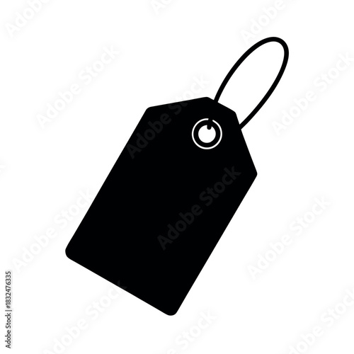 Blank Price Tag Line Art Vector Illustration