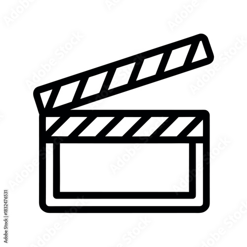Movie Clapboard Line Art Vector Illustration