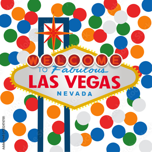 Welcome To Fabulous Las Vegas Nevada Sign. Retro Neon Sign Design Vector Art