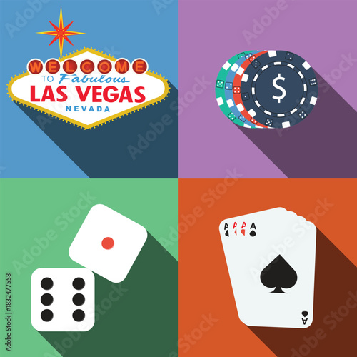 Welcome To Fabulous Las Vegas Nevada Sign. Retro Neon Sign Design Vector Art