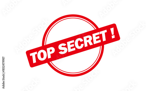 TOP SECRET ! - Red Rubber Stamp with text TOP SECRET !
