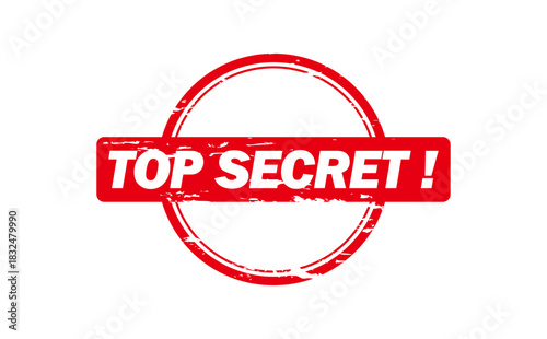 TOP SECRET ! - Red Rubber Stamp with text TOP SECRET !
