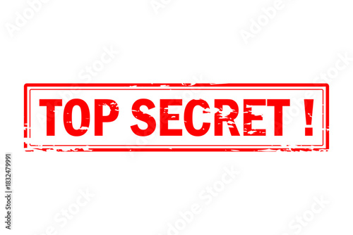 TOP SECRET ! - Red Rubber Stamp with text TOP SECRET !
