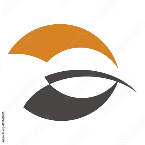 Elegant Curved Shape Forming Modern Symbol