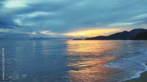 Timelapse of A sunrise over sea on Lang Co bay in Vietnam