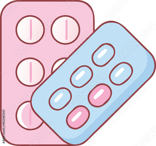 Remote control panel and isolated medical blister pack of white cure tablets