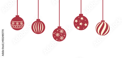 クリスマスバナー　オーナメントのイラスト