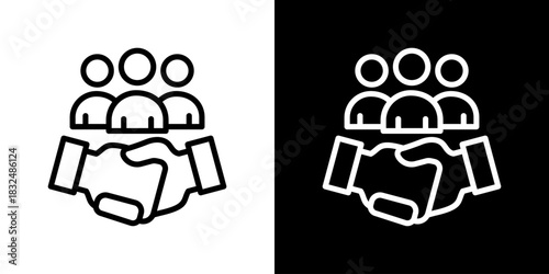 Collaboration Icon Vector Illustration. Fresh Line Design Built For Creative Flexibility In Light And Dark Versions. 