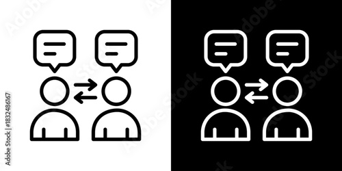 Verbal Communication Icon Vector Illustration. Fresh Line Design Built For Creative Flexibility In Light And Dark Versions. 