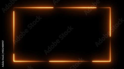 Wallpaper Mural Smooth orange neon rounded frame overlay with glowing edges and soft light motion perfect for streaming layouts festive digital content and modern celebration themed visuals Torontodigital.ca