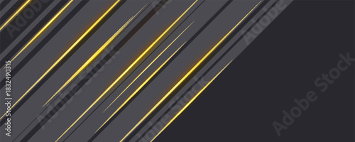 Abstract shape luxury gold line shadow overlap on dark grey background. Modern Trendy design in vector Illustration