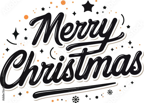 Merry illustration vector Christmas typography design