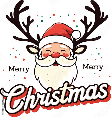 Merry illustration typography design vector Christmas