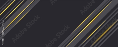 Abstract shape luxury gold line shadow overlap on dark grey background. vector Eps 10