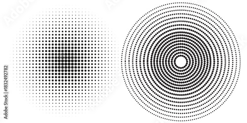 Set of black halftone dots backgrounds. vector modern dots halftone arts eps10