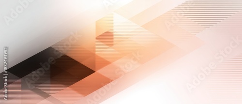 Abstract Geometric Digital Design with Warm Color Gradient and Line Patterns