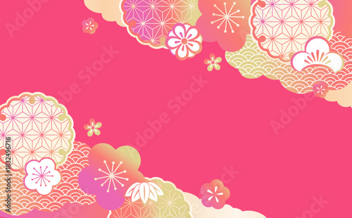 美しい和風柄　イラスト背景
