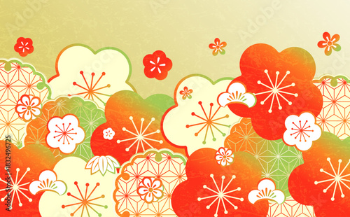 美しい和風柄　イラスト背景