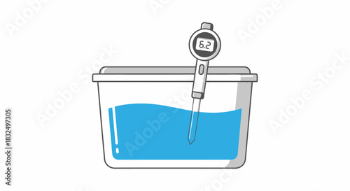 Measuring the pH level of a chemical solution with a digital probe