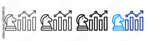 Growth Strategy Icon Different Style Outline Collection Set