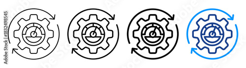 Performance Efficiency Icon Different Style Outline Collection Set